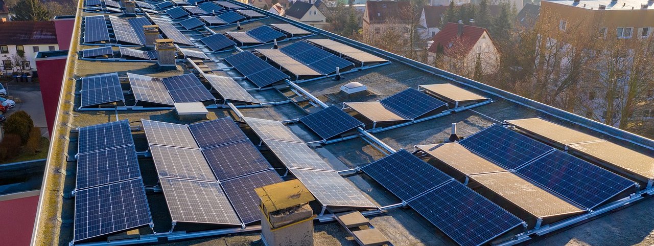 Array on a large building in a European city